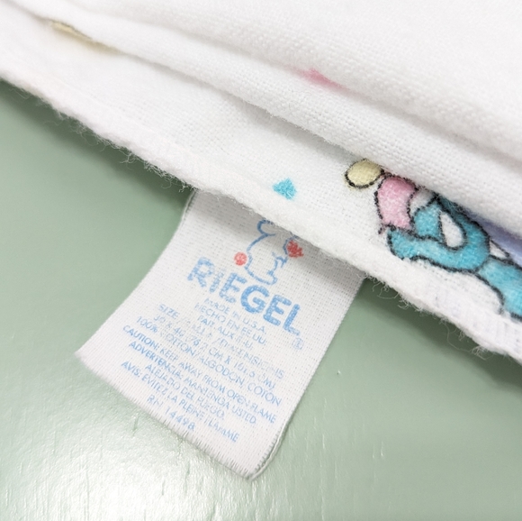 Vintage Riegel Baby Blanket Set of Two Bears Trains Made in USA - Picture 3 of 5